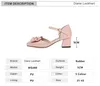 Sukienka buty Summer Słodka Bowtie Mary Jane High Heels Sandals Women Lolita Wedding Party Block Obcas Kobieta 2023 Biała różowa