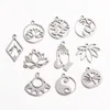 Charms 5st/Lot Plant Tree Flower Rostfritt stål Mountain/Lotus/Eye/Star Pendants DIY Halsbandsarmbandsmycken