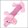 Juguetes para perros Chews Cute Pet Cat P Squeak Sound Divertido Fleece Durabilidad Chew Molar Toy Fit para todas las mascotas Elefante Pato Cerdo Drop Entrega Dhpzt