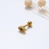 Surgical Stainless Steel Screw Heart Barbell Earring Ball Helix Studs Ear Ring Thick Rod Cartilage Earrings Red Cubic Zircon Stud Piercing Body Jewelry Bijoux