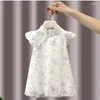 Vestidos de menina meninas vestido de bebê verão infantil estilo chinês hanfu pequena princesa cheongsam 0-6 anos