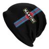 Berets Martini Stripes Beanie Cap Winter Warm Bonnet Femme Knitting Street Outdoor Ski Racing Sport Skullies Beanies Hats Yera