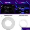 Decorative Lights 6 In 1 6M Rgb Led Car Interior Ambient Light Fiber Optic Strips With App Control Atmosphere Lamp Drop Delivery Mob Dhtvp