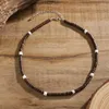 Choker Natural Brown White Coconut Shell Spacer Beads Surfer Necklace Fashion Tribal Jewelry For Men And Women