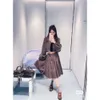 Women's Suits & Blazers Mm Family's Autumn/winter Plaid Series Mid Length Half Skirt+small Coat Fashion Set Academy Style Girl Letters