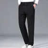 Pantalon homme mode velours côtelé décontracté taille élastique couleur unie droit épais Streetwear pantalon bas homme vêtements