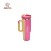 مع شعار 40 أوقية القدح بهلوان مع مقبض معزول Tumblers Lids Straw Straw Stainste Coffee Termos Cup JLK 40oz من الجيل الثاني