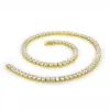 Tenniskedjor Menshalsband Gold Silver Plated Luxury Fashion Artificial Diamond Rhinestone Hip Hop Jewelry for Women 5 6mm Chain250o