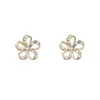 2024 Designer 925 silver needle South Korea's shiny delicate diamond snowflake earrings female fashion exaggerated geometric earrings factory 4517