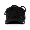 Baskar Dark Avant-garde Style Techwear Bandage Drawstring Hip Hop Black Peaked Cap Hat