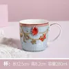 Tasses 280ml tasse à café en céramique tasse exquise bouilloire anglais après-midi camélia thé maison petit déjeuner avoine lait cadeau d'anniversaire