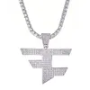 Designer Pendant Necklace Men Women Hip Hop Gold Silver Color Iced Out Cubic Zircon Jewelry Necklace305U