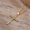 Chains KOTiK Classic Cross Men Pendant Necklace Punk Vintage Black Gold Silver Color Stainless Steel Jewelry Gift