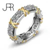 Pierścienie klastra JRR Przyjazd 925 srebrny srebrny złoto dwa tony Dwie tony Diamenty o wysokiej węglowej kamienie szlachetne biżuteria ślubna