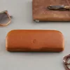 Cubojue étuis à lunettes en peau de vache marron boîte à lunettes en cuir véritable rangement pour lunettes montures lunettes de soleil protéger 231229