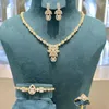 Halsbandörhängen satt till försäljning Lyx för kvinnor kubiska zirkoniumsmycken jubileum Dubai Bridal set bröllopsmycketillbehör