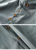 Chemises décontractées pour hommes Vêtements pour hommes Chemise en lin de coton Formel Style coréen Col à manches longues Confort doux
