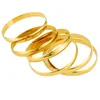 Armreifen Caluven Neue 8 MM 6 teile/los Äthiopischen Gold Farbe Armreifen für Frauen Dubai Schmuck Afrikanische Glänzende Armbänder Hochzeit Hand Kette