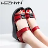 Comfortable 35-40 Sandals Casual Plus Beach Mother Size Daily Medium Heels Shoes Women Summer 2024 Chunky Platform Wedges 49