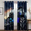 Curtain Blue Truck Racing Car Off-road Vehicle Thin Windows Curtains For Boys Living Room Bedroom Valance Decor 2 Pieces