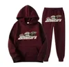 Mens Hoodie Tracksuit Rainbow Hoodedembroidery Letter Decoration Thick Sportswear Men Women Suit