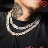 Hiphop dwukrotne sier sier loded Out Custom Moissanite Cuban Link Sain