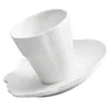 Dinnerware Sets Decor Water Cup Ceramic Saucer Milk Drinking European Style White Afternoon Tea Office