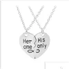 Pendentif Colliers Lettre Coeur Brisé Collier Infinity Lovers Couple Bijoux De Mode Cadeau Drop Ship Livraison Pendentifs DH7Hv