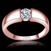 Släpp rosguldfyllda zirkonstenarnas toppdesign Engagement Band Lovers Diamond Ring for Women Men3107