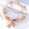 Seialoy Bracciale in oro rosa Braccialetti per le donne Principessa Alce Bead FELICE Braccialetti con ciondoli Gioielli Fit Girl Coppia Amicizia Gioielli Gi214E