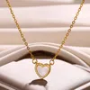 Pendant Necklaces White Natural Shell Heart Necklace For Women Gold Color Stainless Steel Chains Fashion Party Wedding Wholesale