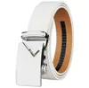Nuovi Cinture da uomo bianche alla moda Cintura automatica con fibbia in lega Cintura maschile Cintura da golf in vera pelle di vitello Plus Size 130 cm X07265214167