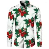 Chemises décontractées pour hommes Noël Designer Design 2024 Snowman Party Fashion Boutons de revers Quad Stretch Tissu Tops