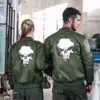 Pilotjacka över gränsen våren och hösten ny militär kostym Air Force Skull Men's Brand Clothing Man's Women's
