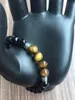 Bracelets 8MM Bracelet Onyx noir Bracelet oeil de tigre jaune Bracelets de mode en pierre naturelle pour femmes et hommes Bracelets de Yoga de prière