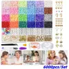 6000 stuks Polymeer Klei Kralen Box Set met Gereedschap Alfabet Kralen voor Sieraden Maken Armband DIY Accessoires Sieraden Kit Meisjes Geschenken 231229