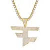 Designer Pendant Necklace Men Women Hip Hop Gold Silver Color Iced Out Cubic Zircon Jewelry Necklace305U