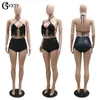 Skirts Gbyxty Sexy Sequined Tassel Night Club Outfits Women Backless Bra Tops Booty Shorts 2 Piece Set Summer Beach Bathing Suit Zl1318