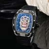 2023 personalità della moda trasparente sport retro ingranaggio macchina orologio al quarzo lega di diamanti elastico orologio al quarzo ES 147298L