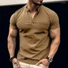 Camisetas para hombre Y2K, Camisa Trendyol de verano, Camiseta de manga corta con botones y cuello levantado, camisetas de gran tamaño, camisetas blancas para hombre