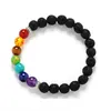 Mise à jour perlée Pierres précieuses Perles rondes Pierre naturelle Stretch Yoga Chakra Reiki Bracelets Améthyste Turquoise Bracelet Bijoux de mode pour Dhwd0