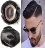 Perruques 1pc 7x9,2 pièces 8x10 Mono Lace Wig pour hommes noirs toupet hommes dentelle bas Mono avec NPU toupet hommes toupet cheveux humains