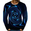 Herren T-Shirts Herbst Langarm Tie-Dye Gradient Street T-Shirt 3D-Druck Übergroße männliche TopsXS-6XL Plus Size Kleidung Mode T-Shirts