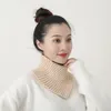 Écharpes automne hiver col haut col tricoté ensemble coréen polyvalent solide protection chaude élastique faux pull