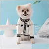 Designer Dog Clothes Brands Apparel Spring Coats Small Fragrance Pet Sweater For Cardigan Schnauzer Bomei Teddy Corgi Pug Dogs Cat Dhswo