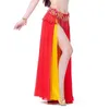 Stage Wear Gonna professionale per costume di danza del ventre sexy Gonna in chiffon doppio colore Pancia moderna