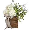 Fleurs décoratives 1 pièce fleurs sauvages porte panier suspendu couronne maison porche ferme décor fleur en soie