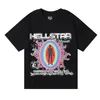 Designer Hellstar Mens T Shirt Womens Graphic Tee Hipster Vintage Washed Fabric Street Graffiti Style Cracking Geometric Pattern T-shirts
