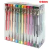 48/100 Colors Marker Pen For Highlight Colored Gel Pens Children Drawing And Coloring Fluorescent Metallic Glitter