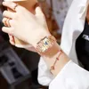 Relojes de pulsera Cuadrado de moda Diamante con incrustaciones Sol Luna y estrellas Reloj Transmisión en vivo Venta de relojes de lujo ligeros